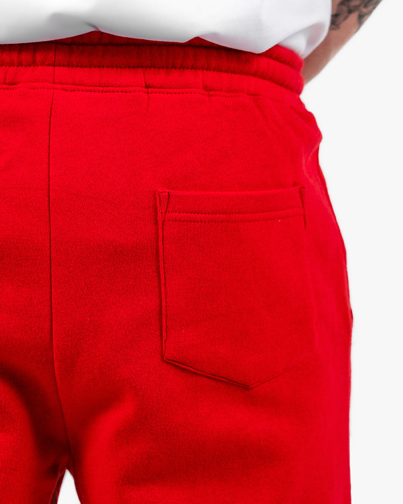 Mens Icon Sweat Shorts - Red w/ Black