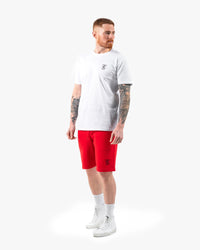 Mens Icon Sweat Shorts - Red w/ Black