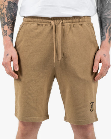 Mens Icon Sweat Shorts - Sand w/ Black