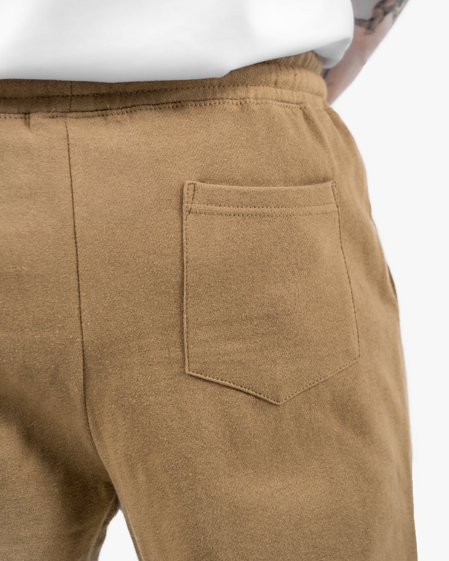 Mens Icon Sweat Shorts - Sand w/ Black