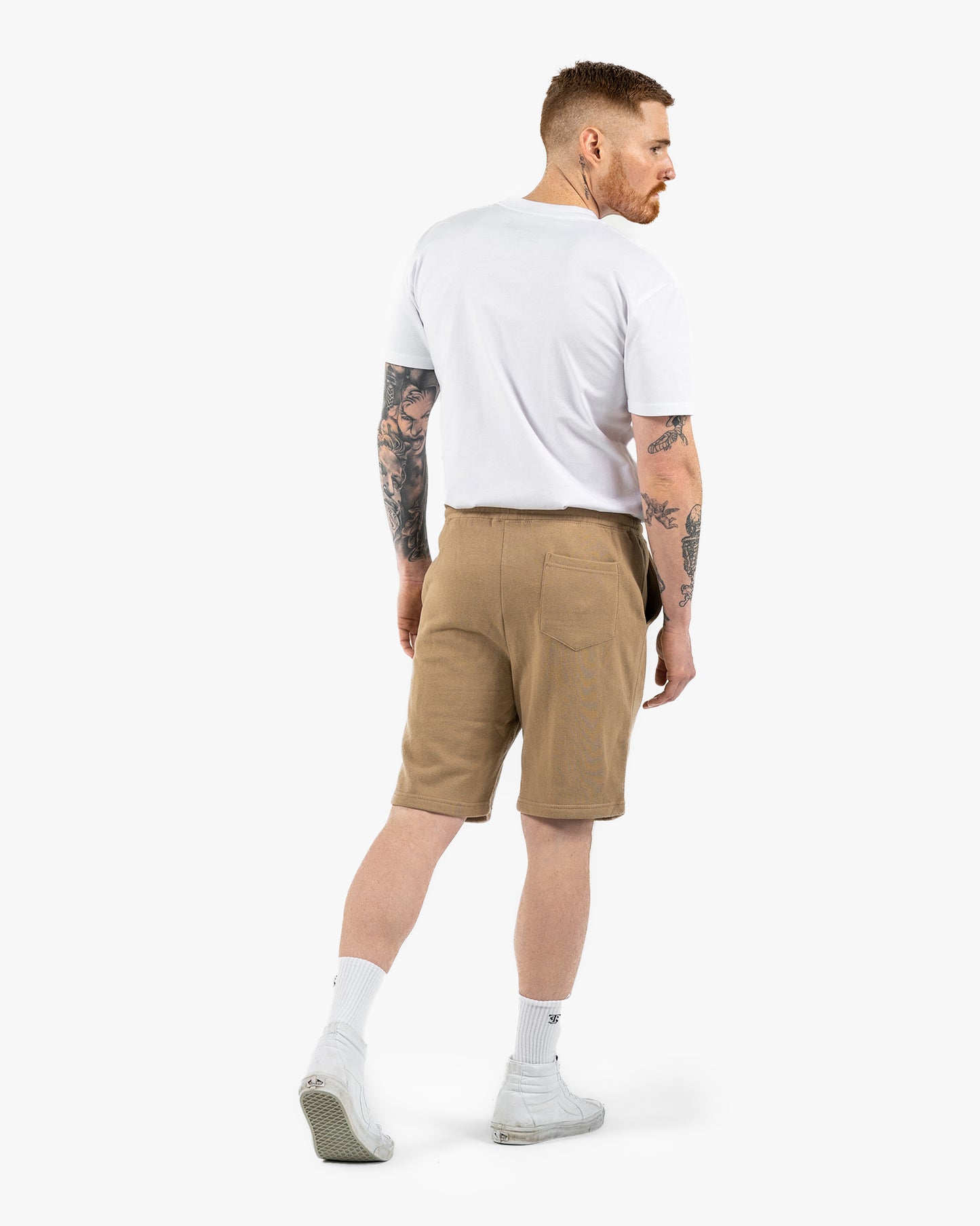 Mens Icon Sweat Shorts - Sand w/ Black