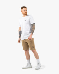 Mens Icon Sweat Shorts - Sand w/ Black