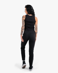 Icon Ribbed Crop Tank - Black w/ Black