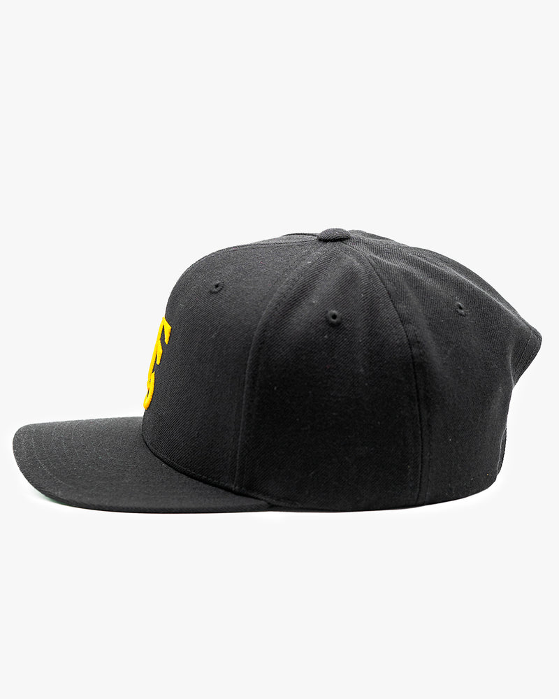 Icon Snapback Hat - Black w/ Yellow