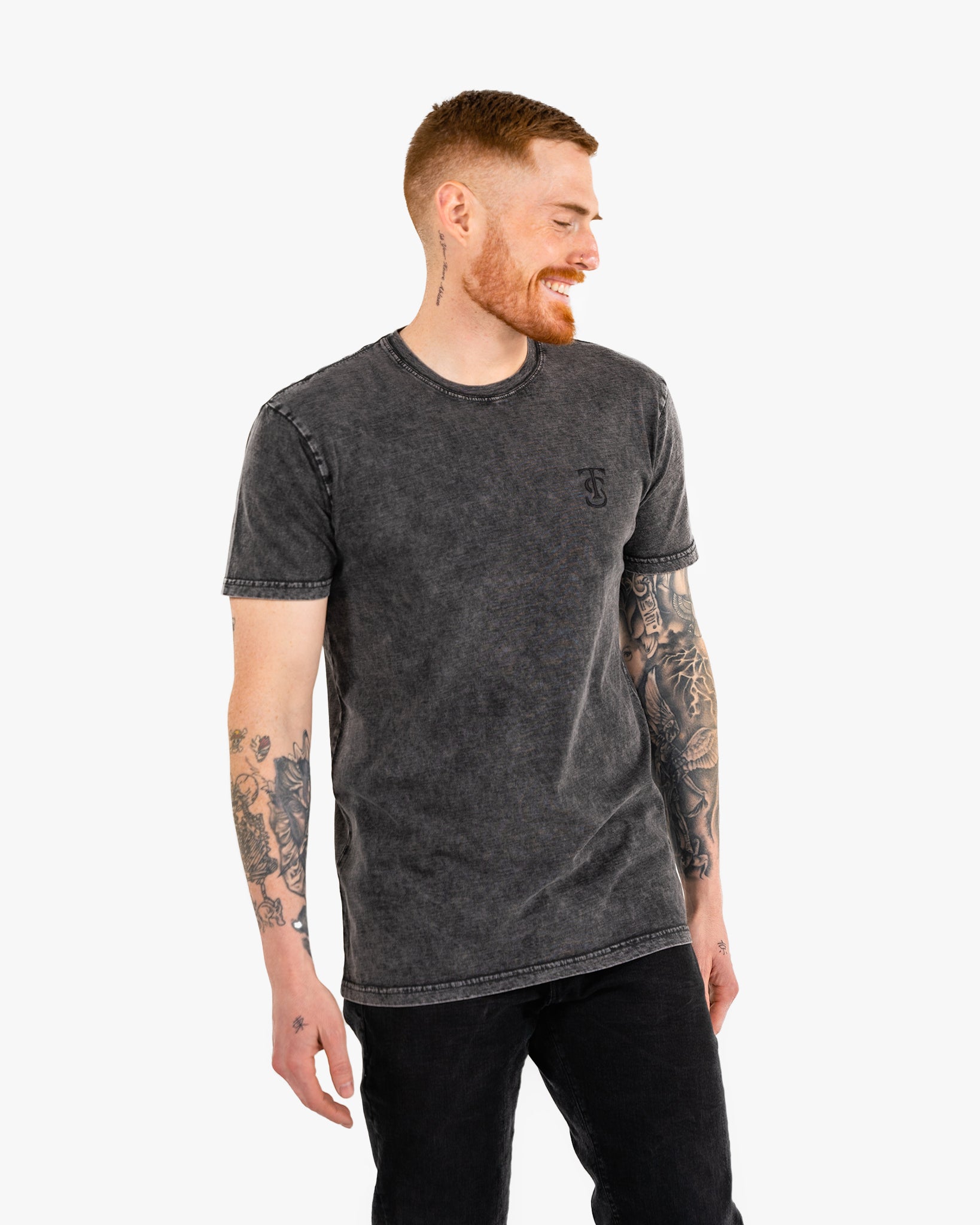 Icon Stone Wash Tee - Black w/ Black