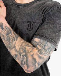 Icon Stone Wash Tee - Black w/ Black