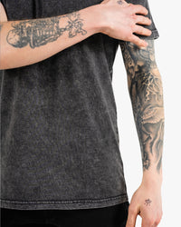 Icon Stone Wash Tee - Black w/ Black