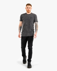 Icon Stone Wash Tee - Black w/ Black