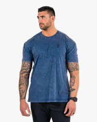 Icon Stone Wash Tee - Blue w/ Black