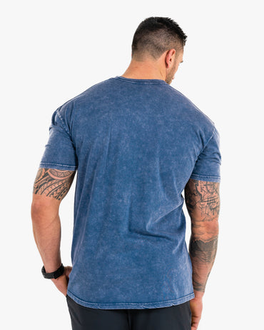 Icon Stone Wash Tee - Blue w/ Black
