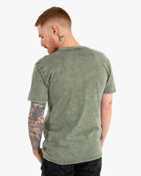 Icon Stone Wash Tee - Moss w/ Black