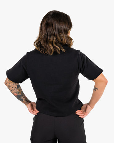 Icon Terry Crop - Black w/ White