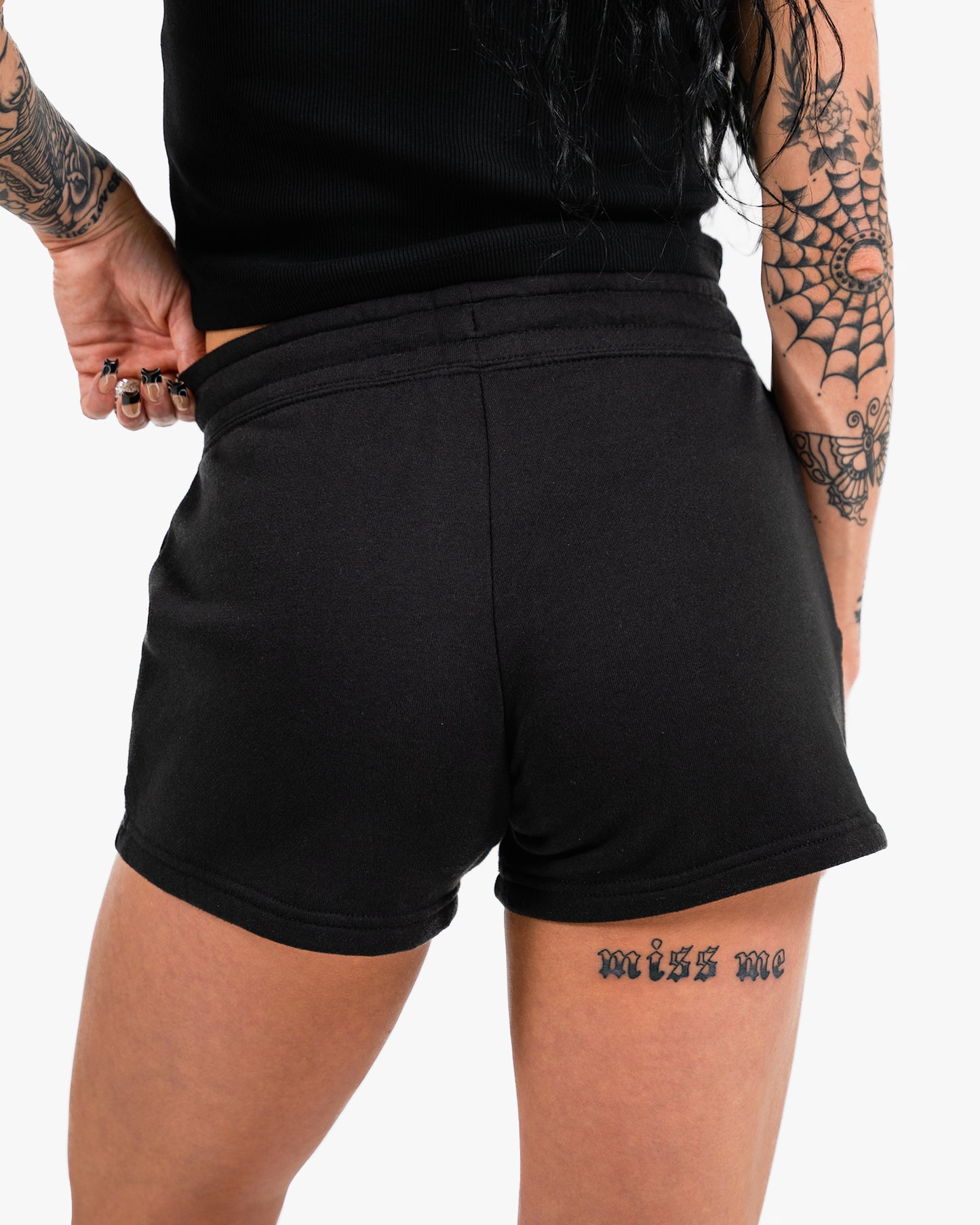 Women's Icon Sweat Shorts - Black w/ White
