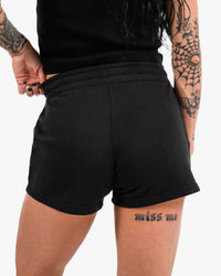 Women's Icon Sweat Shorts - Black w/ White