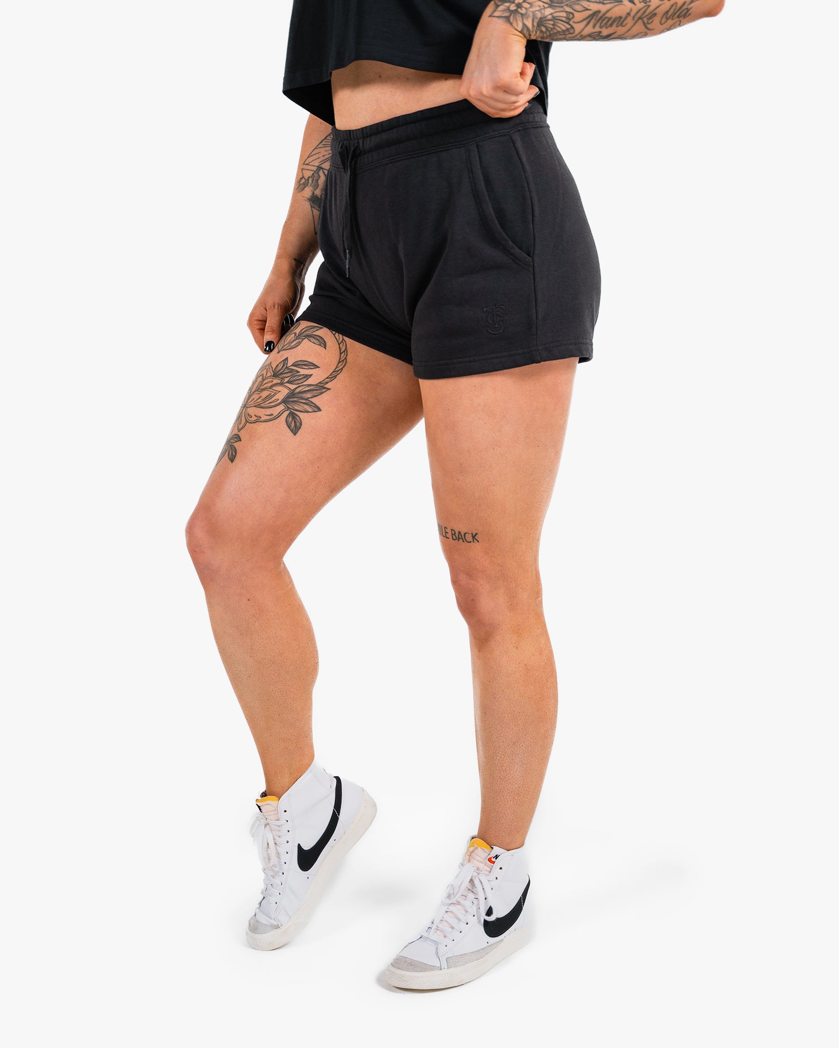 Women's Icon Sweat Shorts - Black w/ Black