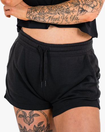 Women's Icon Sweat Shorts - Black w/ Black