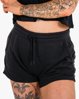 Women's Icon Sweat Shorts - Black w/ Black
