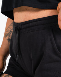Women's Icon Sweat Shorts - Black w/ Black