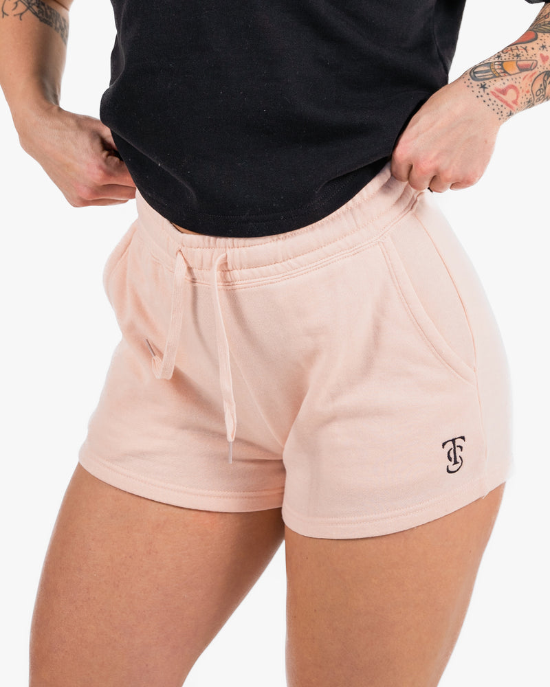 Women's Icon Sweat Shorts - Blush w/ Black