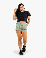 Women's Icon Sweat Shorts - Sage w/ Black