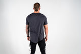 Curved Hem Tee - Charcoal