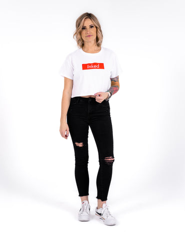 INKED Crop Tee - White