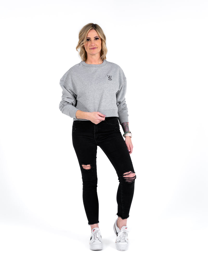 Icon Crop Crew Sweatshirt - Athletic Heather