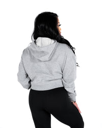 Icon Crop Hoodie - Athletic Heather