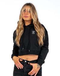 Icon Crop Hoodie - Black