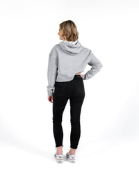 Inked Crop Hoodie - Athletic Heather