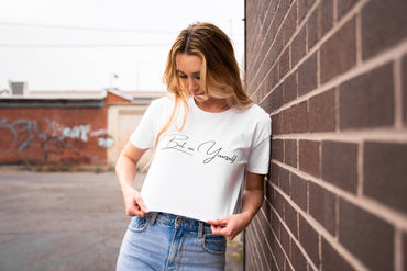 Bet on Yourself Crop Tee - White