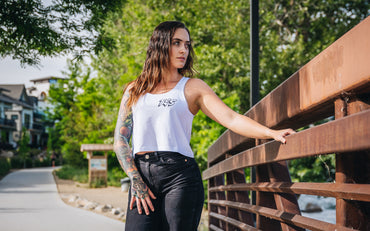 Comic Crop Tank - White