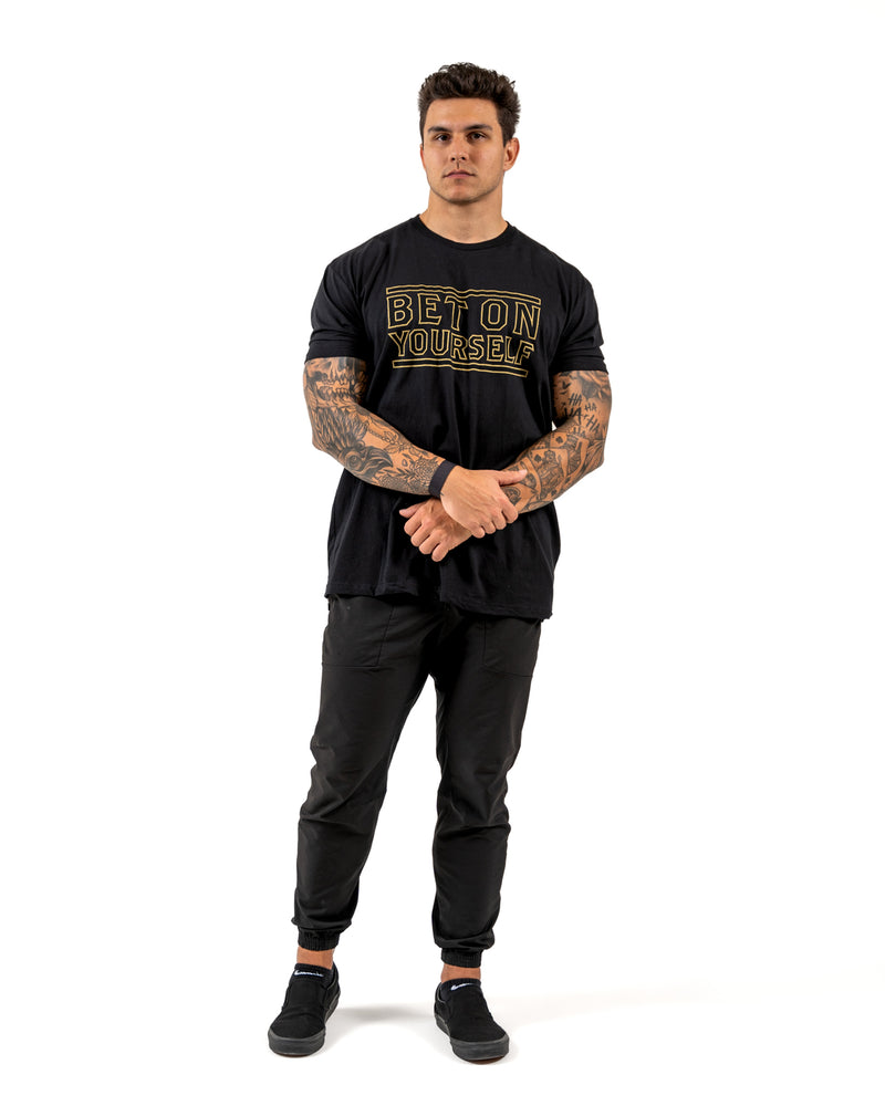 Bet On Yourself T-Shirt  - Black w/ Gold