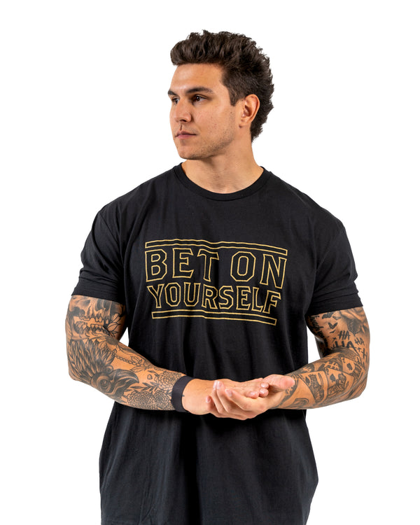 Bet On Yourself T-Shirt  - Black w/ Gold