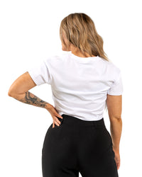 BRKTHEMLD Crop Tee - White w/ Gold