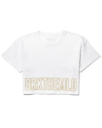BRKTHEMLD Crop Tee - White w/ Gold