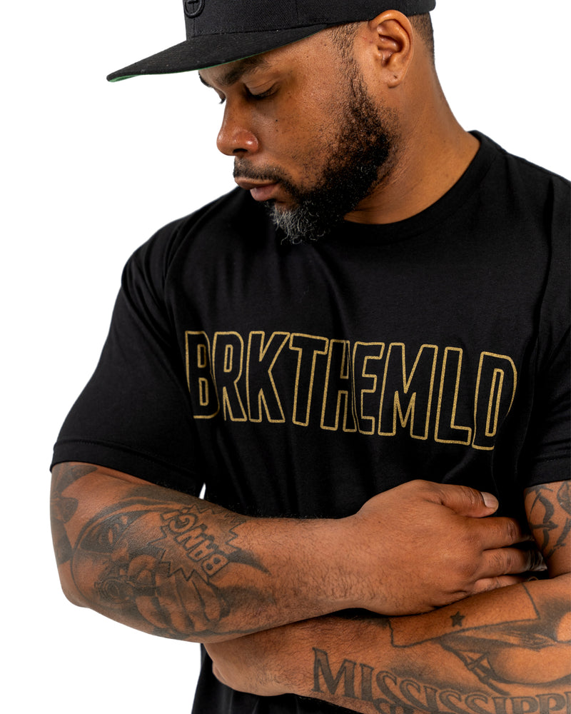 Classic BRKTHEMLD T-Shirt - Black w/ Gold