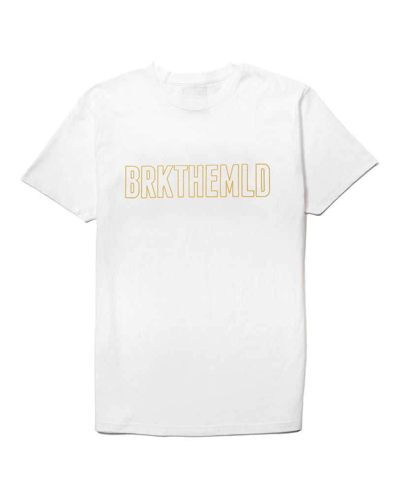 Classic BRKTHEMLD T-Shirt - White w/ Gold