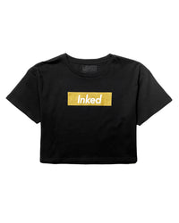 INKED Crop Tee - Black w/ Gold