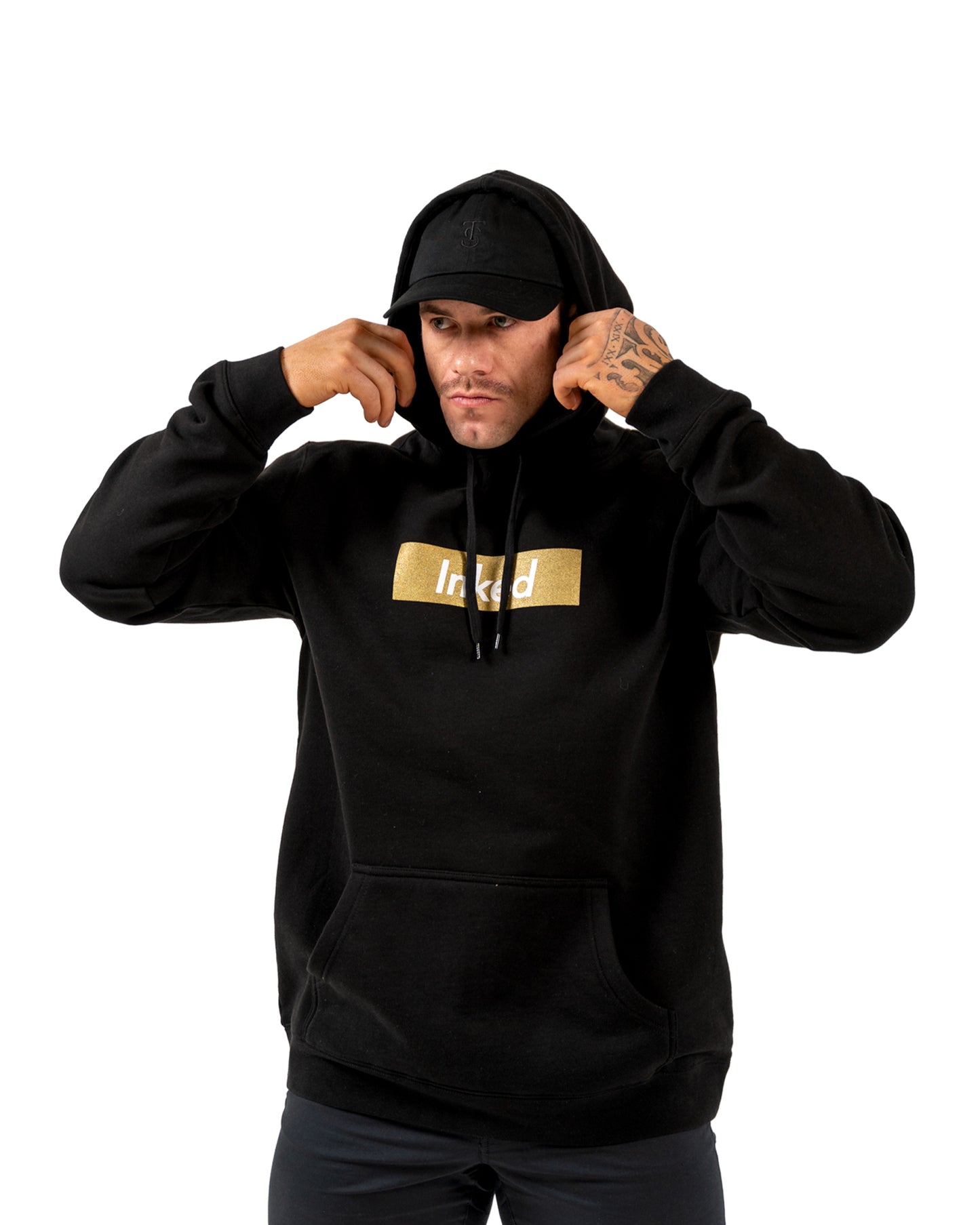 Inked Hoodie - Black w/ Gold