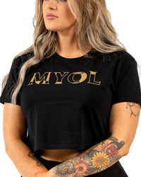 MYOL Crop Tee - Black w/ Gold