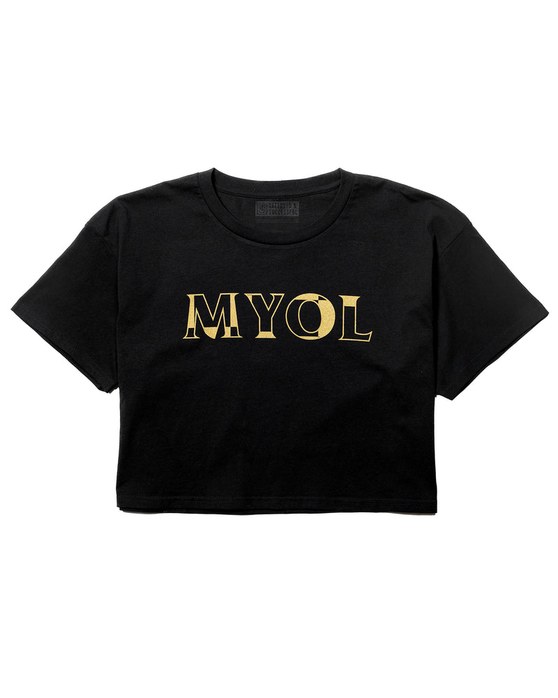 MYOL Crop Tee - Black w/ Gold