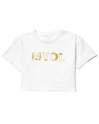 MYOL Crop Tee - White w/ Gold