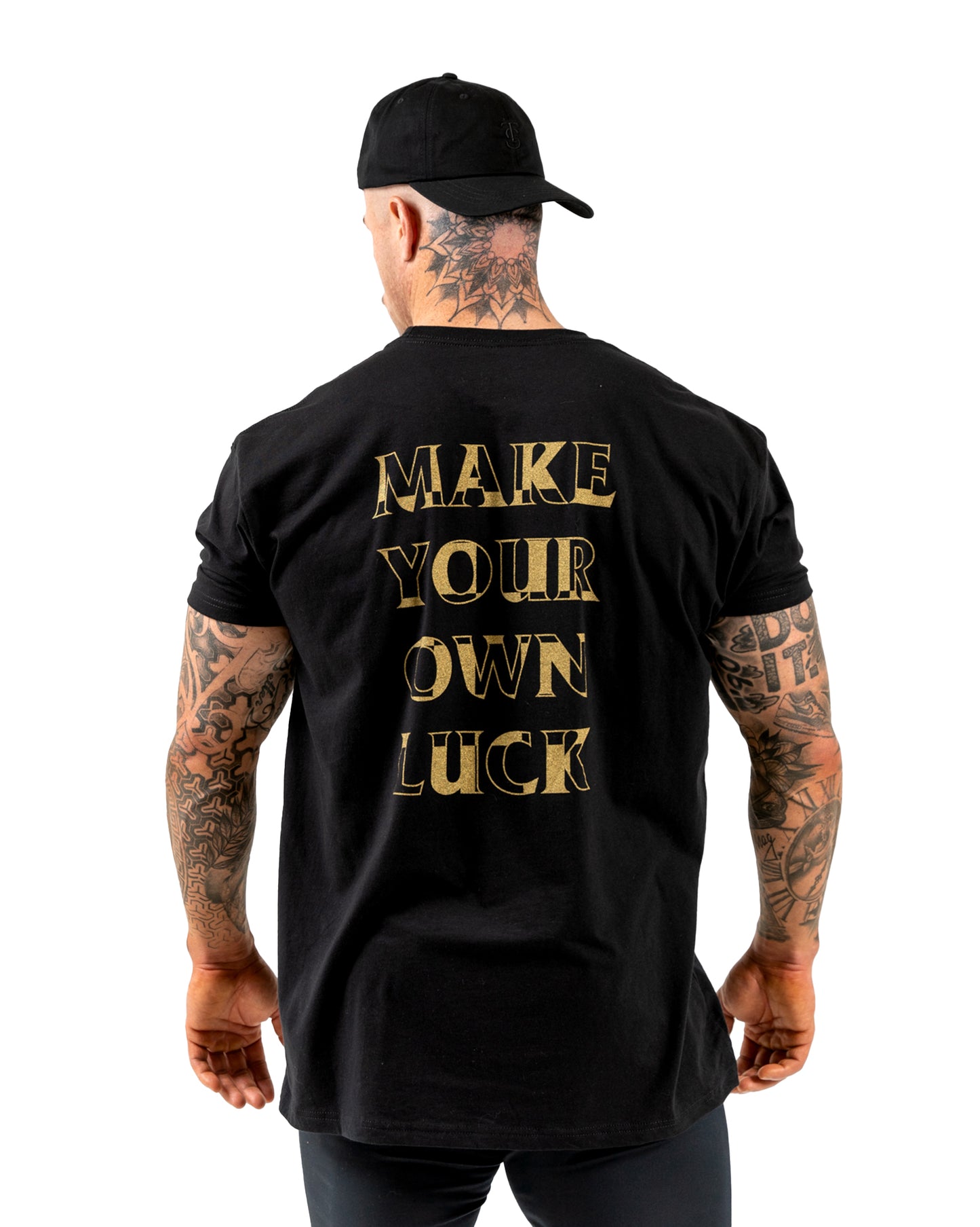 Make Your Own Luck T-Shirt -  Black w/ Gold