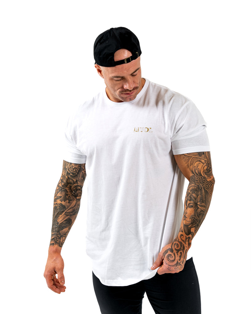 Make Your Own Luck T-Shirt -  White w/ Gold