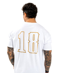 Success 18 Tee - White w/ Gold