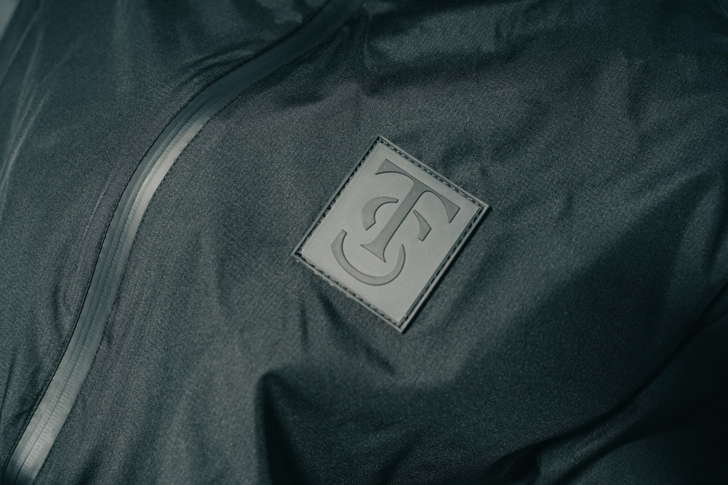 Section Patch Rain Coat - Black