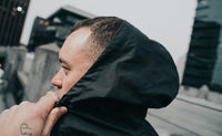 Section Patch Rain Coat - Black