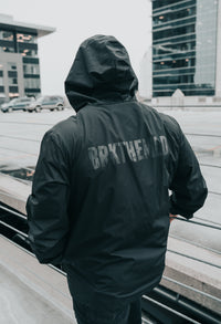 Section Patch Rain Coat - Black