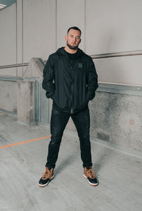 Section Patch Rain Coat - Black